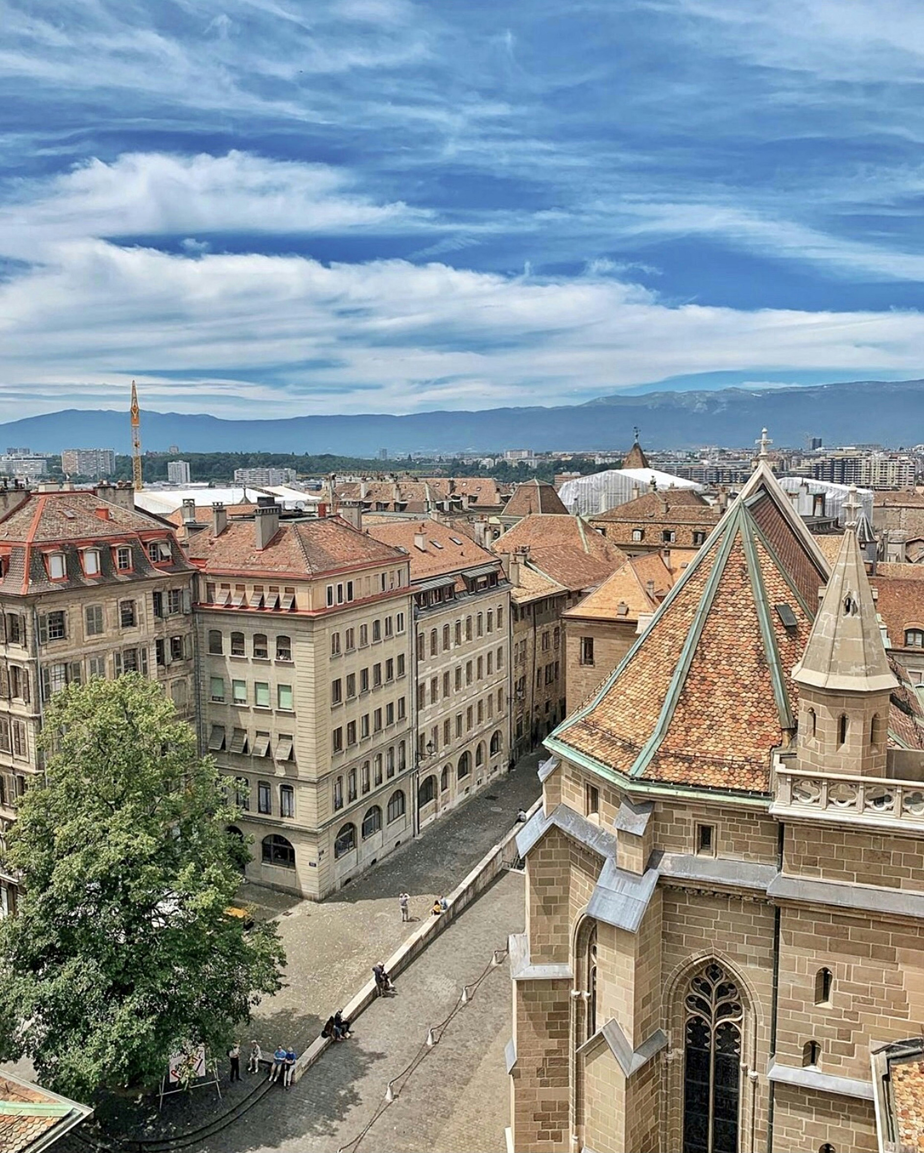 Geneva Old Town rooftops and the Cathédrale Saint-Pierre