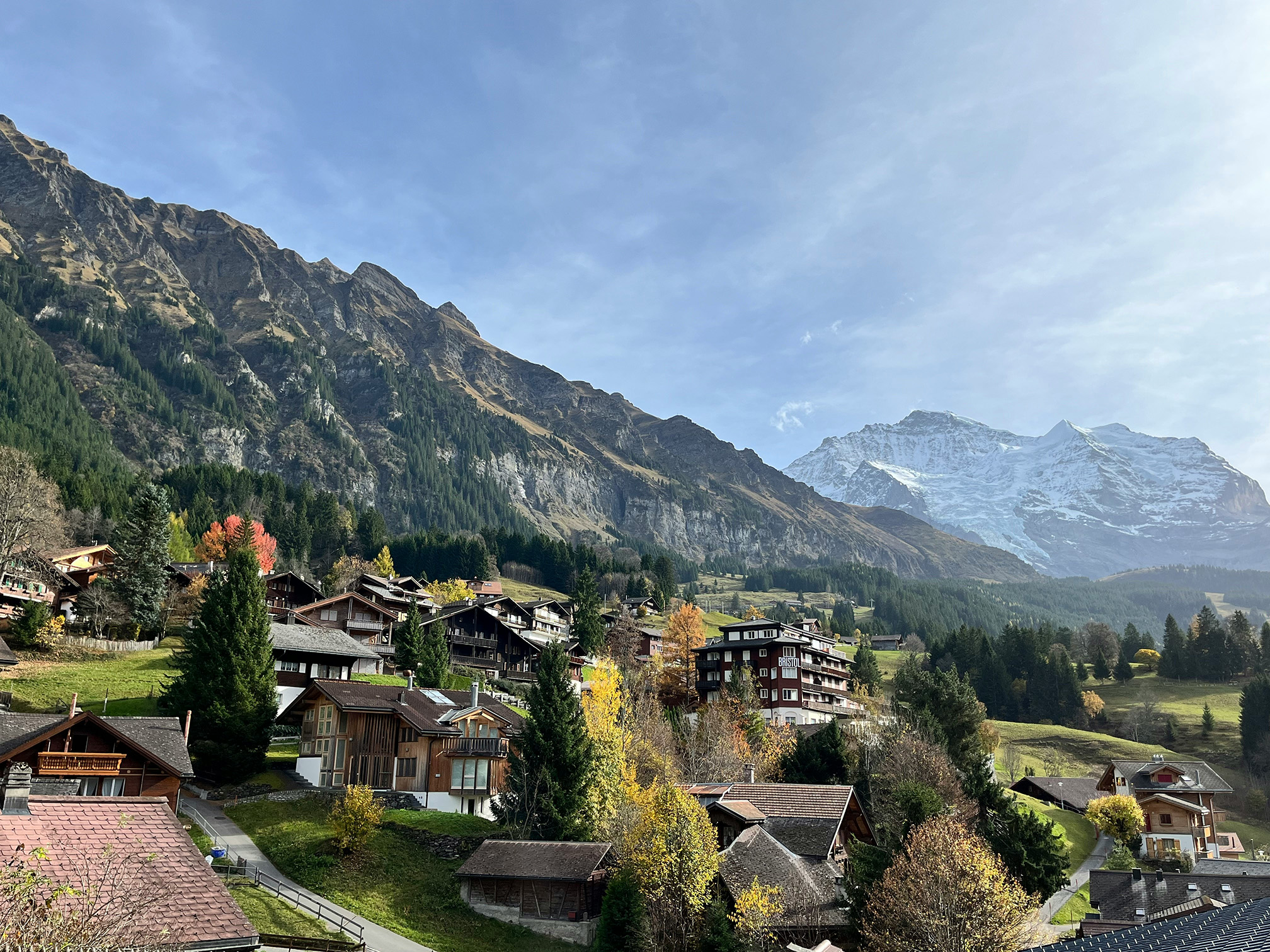 Alpine resort village below the Jungfrau, Switzerland